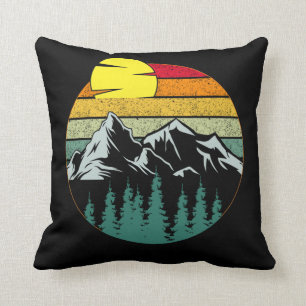 Minimalistic Mountains Nature camping Hiking Cushion