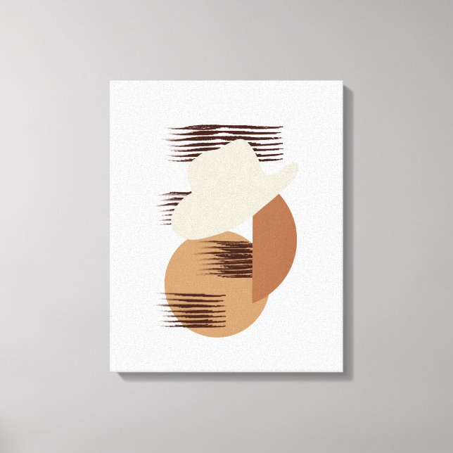 Minimalistic Neutral Coloured Cowboy Hat Canvas Ar Print (Front)