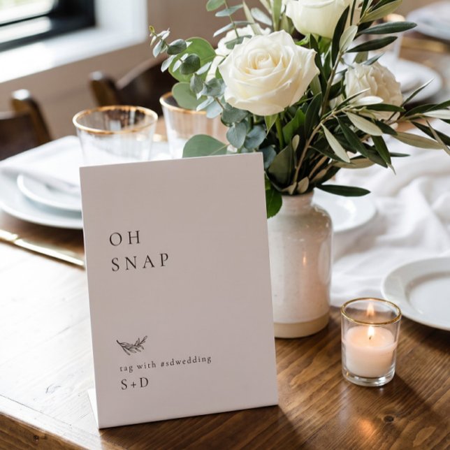 Minimalistic Oh Snap Wedding Hashtag Sign (Creator Uploaded)