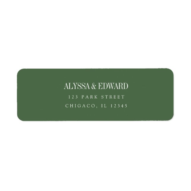Minimalistic Olive Green Bride Groom Names Wedding (Front)