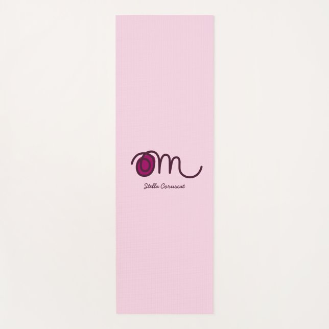 Minimalistic Om Handwritten Personalized Yoga Mat (Front)