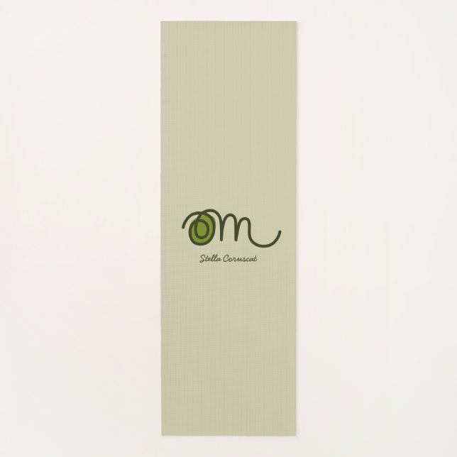 Minimalistic Om Handwritten Personalized Yoga Mat (Front)