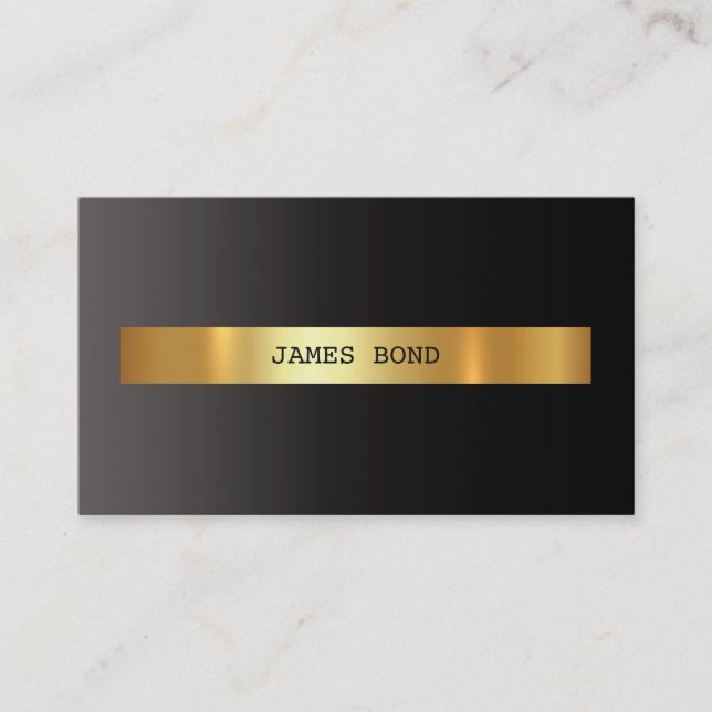 Minimalistic Ombre Black Vip Golden Foil Vip Business Card (Front)