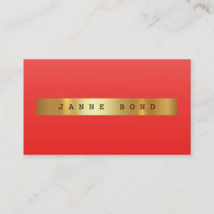 Minimalistic Ombre Red Candy Vip Golden Foil Business Card