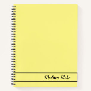 Minimalistic Pastel Yellow Notebook
