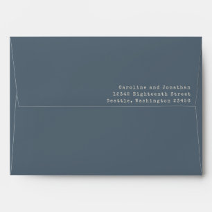 Minimalistic Pewter Typewriter Typography Wedding Envelope