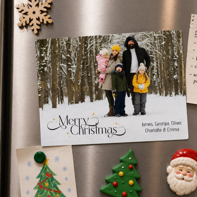 Minimalistic Photo Christmas Card Keepsake Magnet (Creator Uploaded)