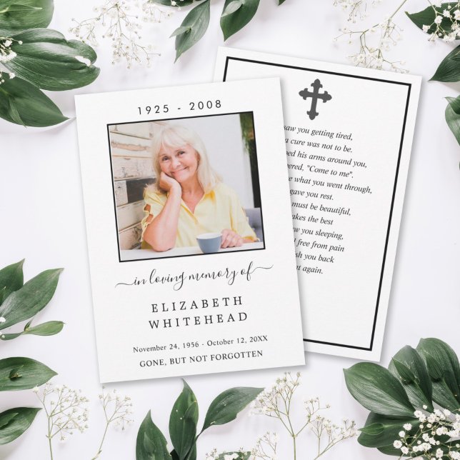 Minimalistic Photo Funeral Prayer Card (Creator Uploaded)