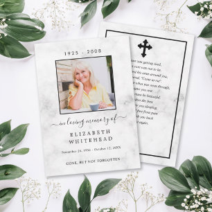 Minimalistic Photo Funeral Prayer Marble Invitation