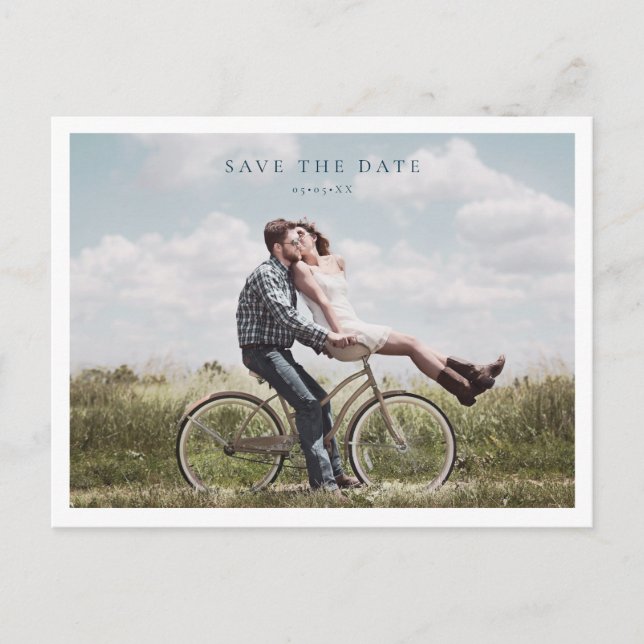 Minimalistic photo save the date postcard (Front)