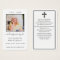 Minimalistic Photo Sympathy Funeral Prayer Card