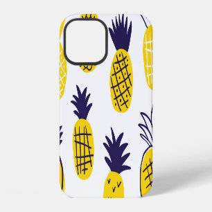 Minimalistic pineapples, colourful abstract design iPhone 12 case