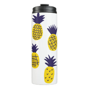 Minimalistic pineapples, colourful abstract design thermal tumbler
