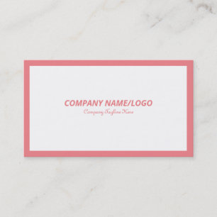 Minimalistic Pink Border On White Business Card