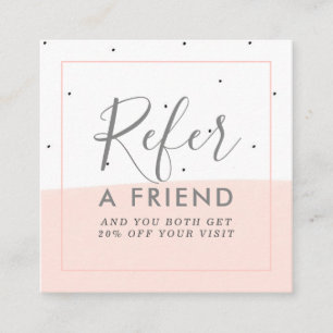 Minimalistic Pink Brushstrokes Referral Card