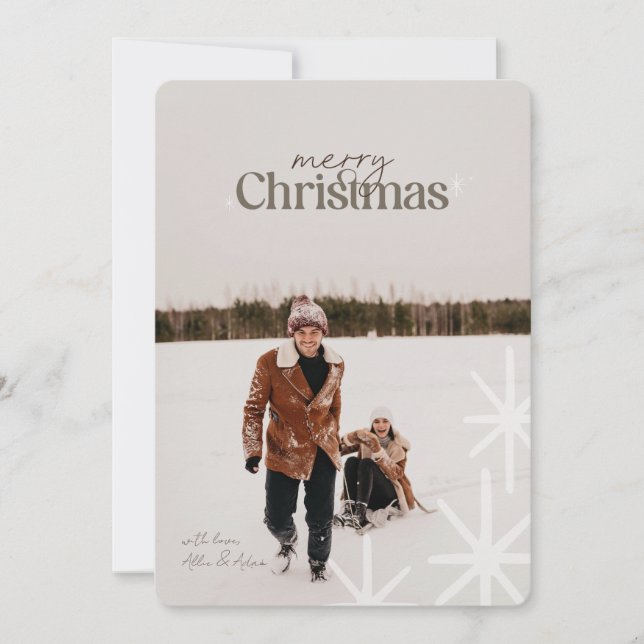 Minimalistic Plaid Christmas Card (Front)