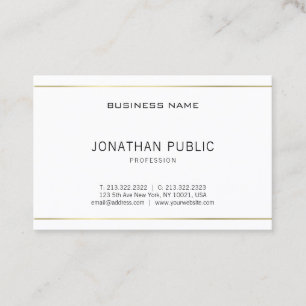 Minimalistic Plain Modern Elegant Gold Stripes Business Card