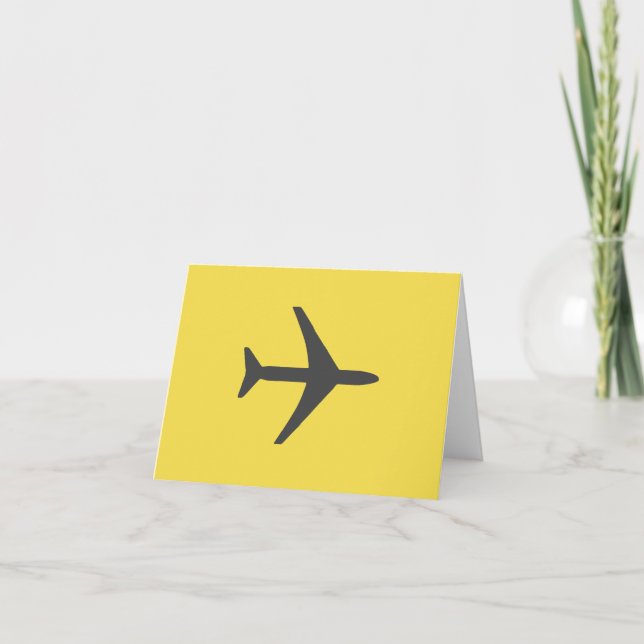 Minimalistic Plane Aeroplane Aviation Fly Holiday Card (Front)