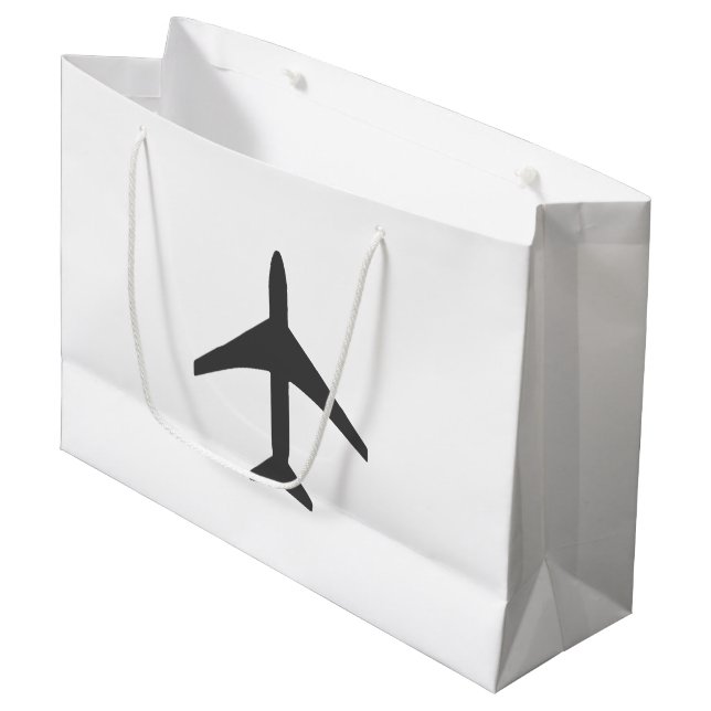 Minimalistic Plane Aeroplane Aviation Fly Large Gift Bag (Front Angled)