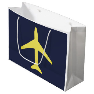 Minimalistic Plane Aeroplane Aviation Fly Large Gift Bag