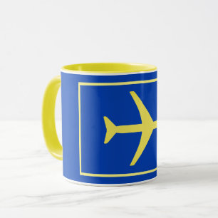 Minimalistic Plane Aeroplane Aviation Fly Mug