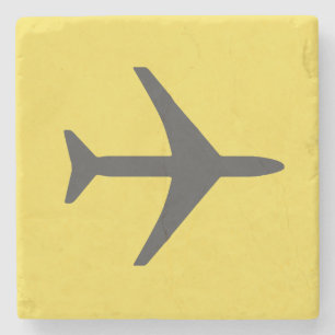 Minimalistic Plane Aeroplane Aviation Fly Stone Coaster