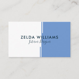 Minimalistic Powder-blue & White Geometry Lines Business Card