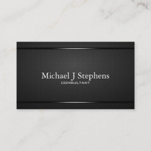 Minimalistic Professional Black Metal Textured Business Card