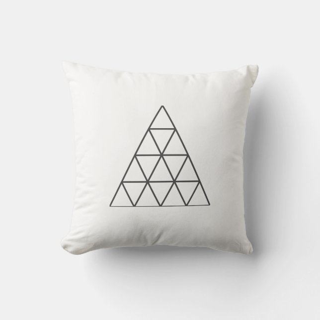 Minimalistic Pyramid Throw Pillow / Cushion (Front)