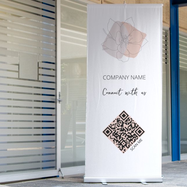 Minimalistic QR Code Connect With Us Retractable Banner (Creator Uploaded)