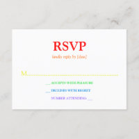 Minimalistic Rainbow-Coloured Font Wedding RSVP