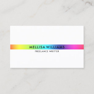 Minimalistic Rainbow Colours Thin Stripe Business Card