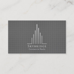 Minimalistic Real Estate Logo Gray Pindots Business Card