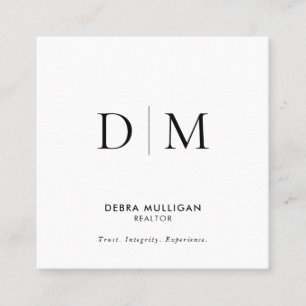 Minimalistic Realtor Square Business Card 
