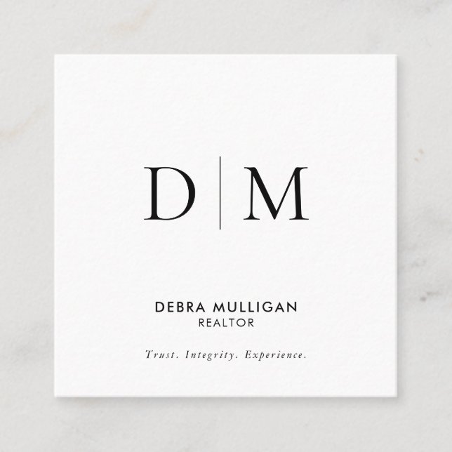 Minimalistic Realtor Square Business Card  (Front)