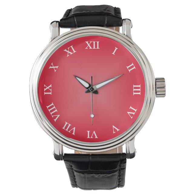Minimalistic Red Gradient Custom Numeral Watch (Front)