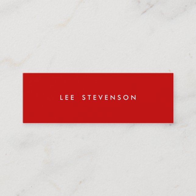 Minimalistic Red Mini Business Card (Front)