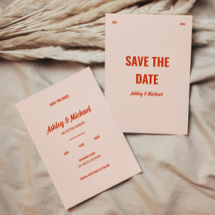 Minimalistic Retro Colourful Wedding Save The Date