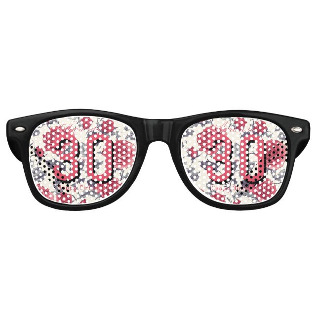Minimalistic Rose Flower 20Th Birthday Retro Sunglasses (Front)