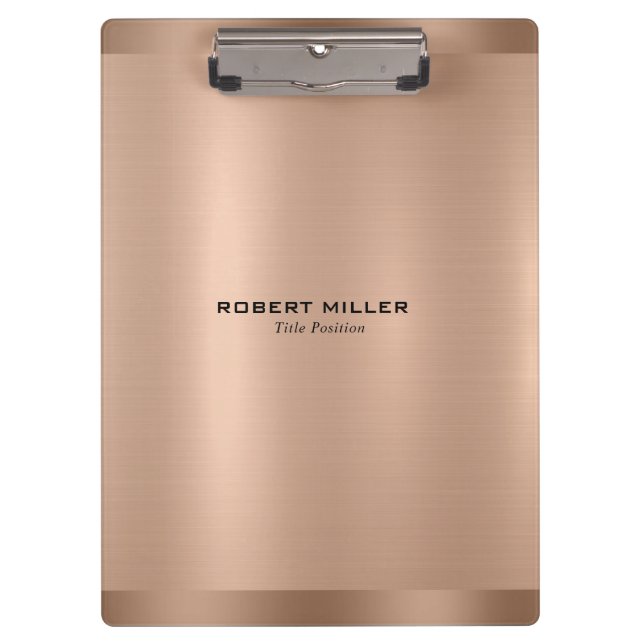 Minimalistic Rose-Gold Texture  Clipboard (Front)