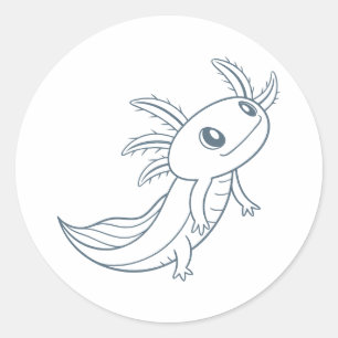 Minimalistic Salamander Pastel Simple Eyes  Classic Round Sticker