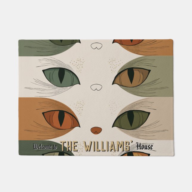 Minimalistic Savannah House Cat Flat Warming Gift  Doormat (Front)