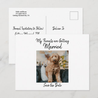 Minimalistic Save the Date from the Dog Announcement Postcard
