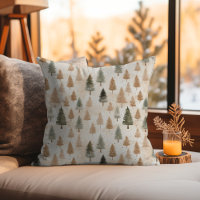 Minimalistic Scandi Neutral Beige Evergreen Trees