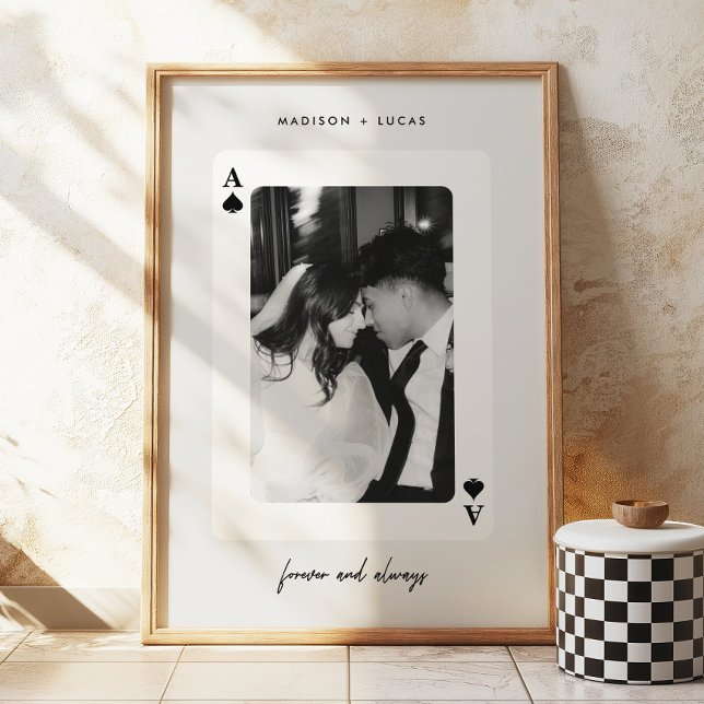 Minimalistic Script Ace of Spades Couple Photo Poster (Creator Uploaded)