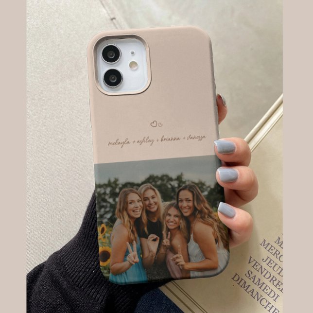 Minimalistic Script Beige BFFS Photo  Case-Mate iPhone Case (Creator Uploaded)