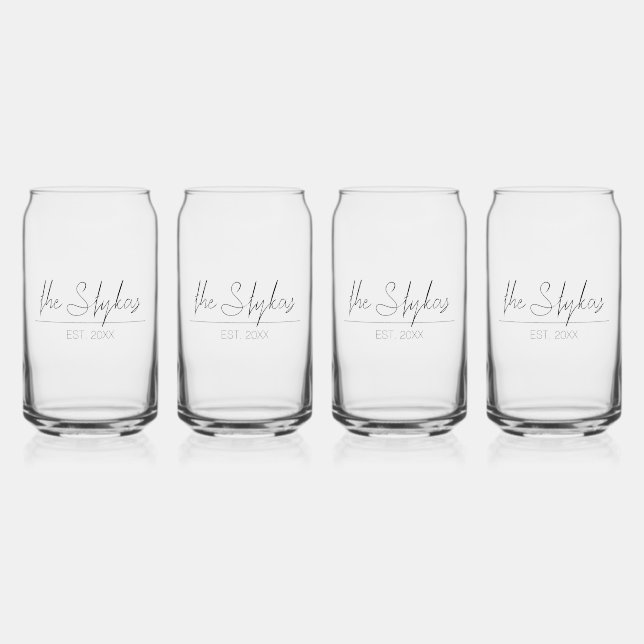 Minimalistic Script |  Can Glass (Front)