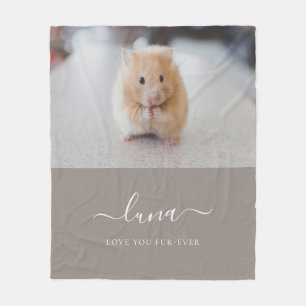 Minimalistic Script Custom Pet Photo Fleece Blanket