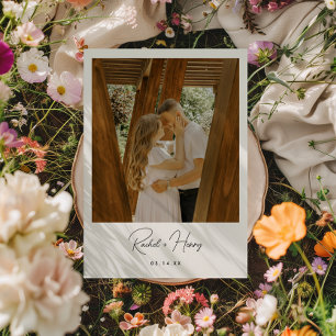 Minimalistic Script Photo Wedding Save The Date