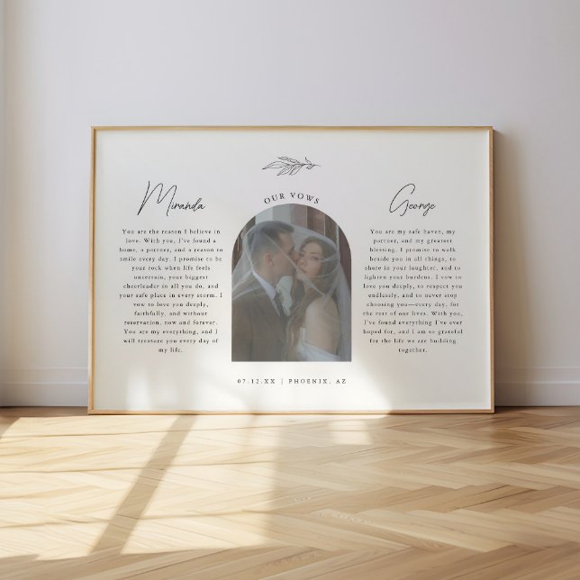 Minimalistic Script Wedding Vows w/ Photo Arch  Poster (Creator Uploaded)